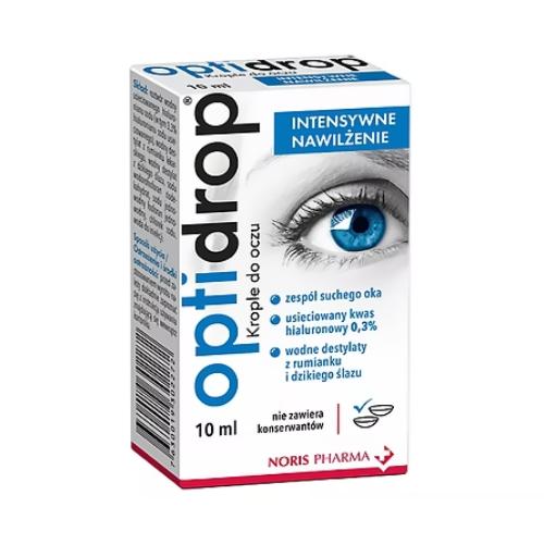 Miniaturka artykułu - Optidrop Intensywne Nawilżenie Krople do oczu, 10 ml