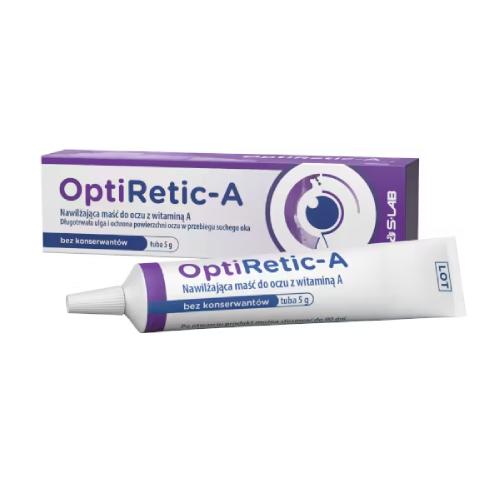 Miniaturka artykułu - OptiRetic-A Nawilżająca maść do oczu z witaminą A, 5 g
