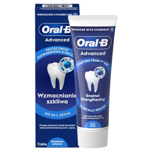 Miniaturka artykułu - Oral-B Advanced Enamel Strengthening Wzmacnianie szkliwa Pasta do zęb&oacute;w, 75 ml