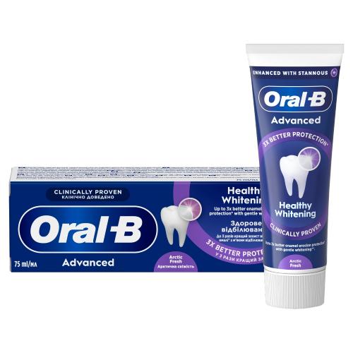 Miniaturka artykułu - Oral-B Advanced Healthy Whitening Zdrowe wybielanie Pasta do zęb&oacute;w, 75 ml