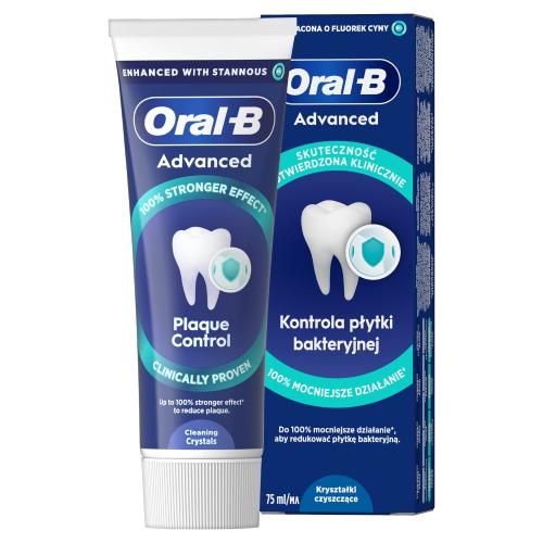 Miniaturka artykułu - Oral-B Advanced Plaque Control Cleaning Crystals Kontrola płytki nazębnej Pasta do zęb&oacute;w, 75 ml