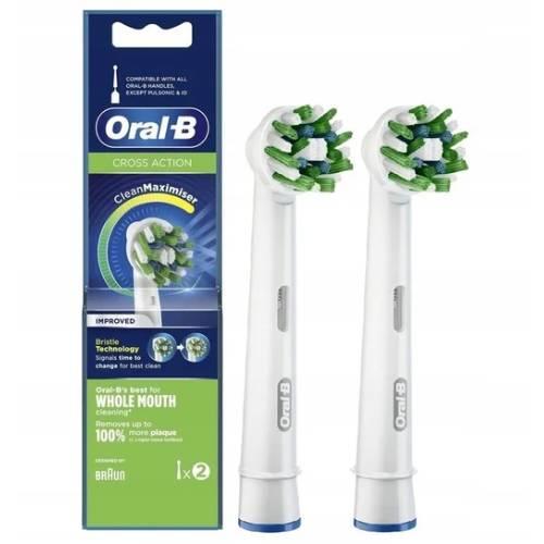 Miniaturka artykułu - ORAL-B Końc&oacute;wki Do Szczoteczki Cross Action Białe, 2 szt.