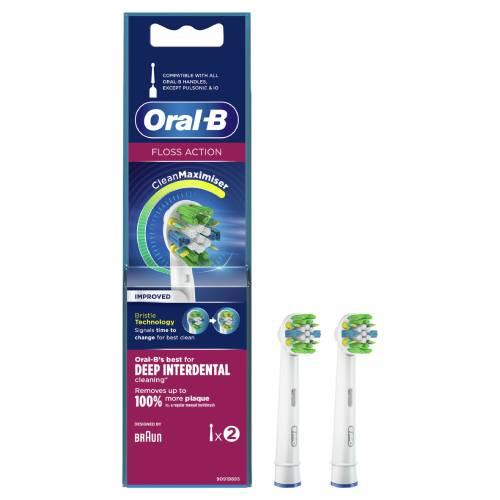 Miniaturka artykułu - ORAL-B Końc&oacute;wki Do Szczoteczki Floss Action Białe, 2 szt.