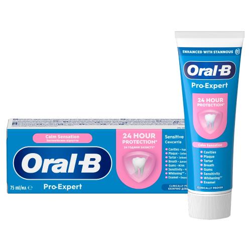 Miniaturka artykułu - Oral-B Pro-Expert Calm Sensation Uczucie łagodzenia Pasta do zęb&oacute;w, 75 ml