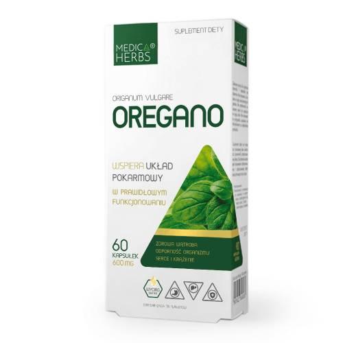 Miniaturka artykułu - MEDICA HERBS Oregano 600 mg, 60 kaps.