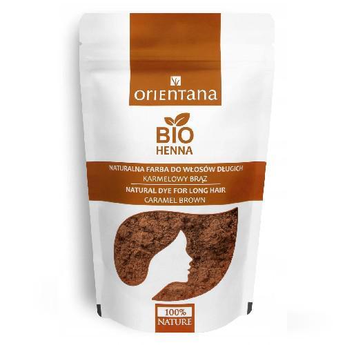 Miniaturka artykułu - Orientana BIO Henna KARMELOWY BRĄZ - 100g USZKODZONE FOLIOWE OPAKOWANIE