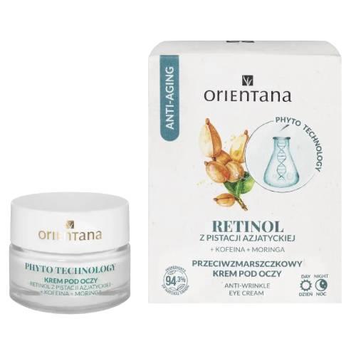 Miniaturka artykułu - Orientana Phyto Technology Retinol Kofeina Moringa Przeciwzmarszczkowy krem pod oczy, 15 ml