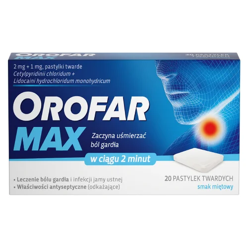 Miniaturka artykułu - Orofar MAX, 2 mg + 1 mg, 20past.