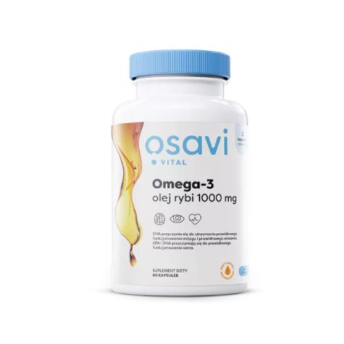 Miniaturka artykułu - OSAVI Vital Omega-3 Olej Rybi 1000 mg, 60 kapsułek
