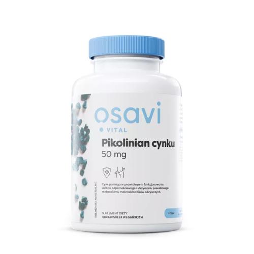 Miniaturka artykułu - OSAVI Vital Pikolinian cynku 50mg cynk, 180 kaps. wegańskich