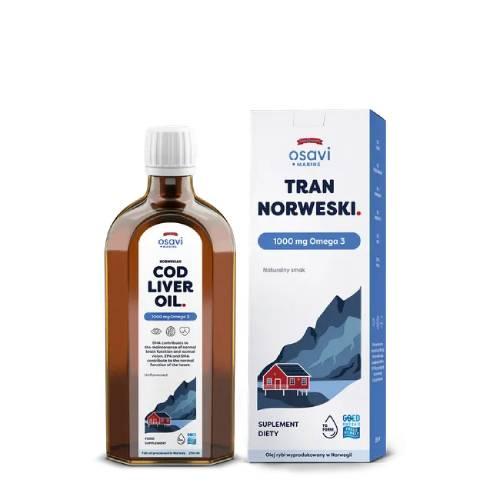 Miniaturka artykułu - Osavi Tran Norweski 1000 mg Omega 3 aromat naturalny, 500 ml
