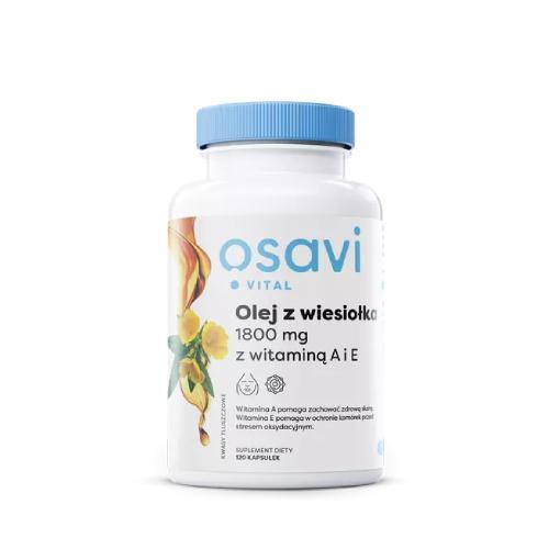 Miniaturka artykułu - OSAVI Vital Olej z Wiesiołka z Witaminą A i E 1800mg, 120 kapsułek miękkich USZKODZONE / USZKODZONY PLASTIKOWY KOREK