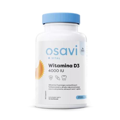 Miniaturka artykułu - OSAVI Vital Witamina D3 4000IU, 120 kapsułek miękkich