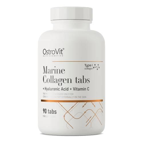 Miniaturka artykułu - OstroVit Marine Collagen+ Hyaluronic Acid + Vitamin C, 90 tabl.