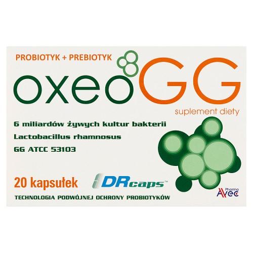 Miniaturka artykułu - Oxeo GG, 20 kaps. - suplement diety z probiotykiem i prebiotykiem