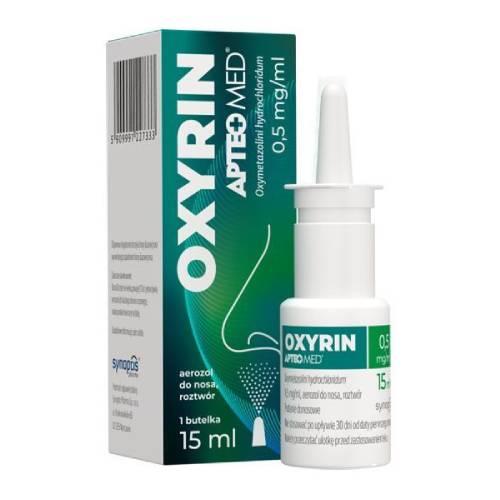 Miniaturka artykułu - APTEO MED Oxyrin 0,5mg/ml Aerozol do nosa, 15ml
