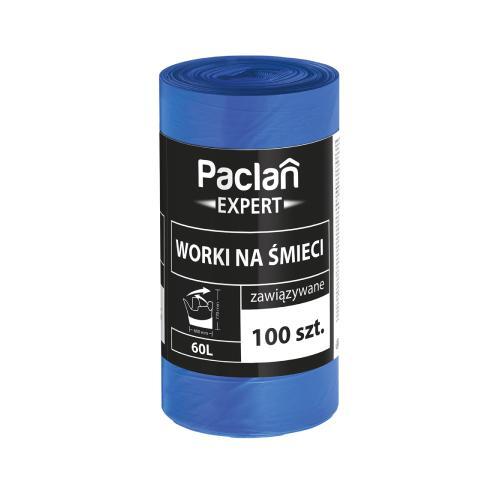 Miniaturka artykułu - PACLAN Expert Worki na śmieci 60L, 100szt. USZKODZONA ETYKIETA 