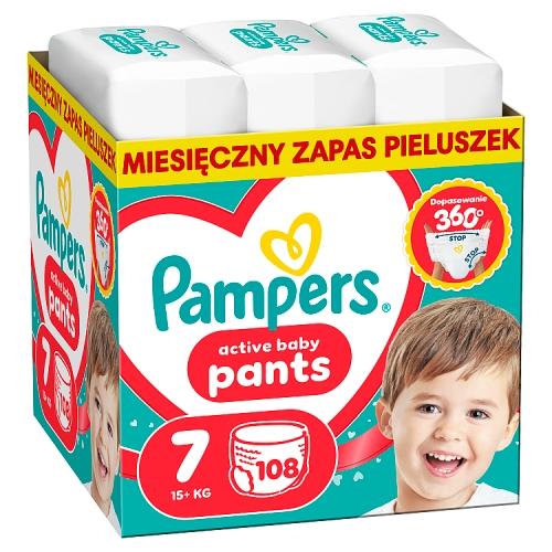 Miniaturka artykułu - Pampers Active Baby Pants 7 Pieluchomajtki dla dzieci, 108 szt.