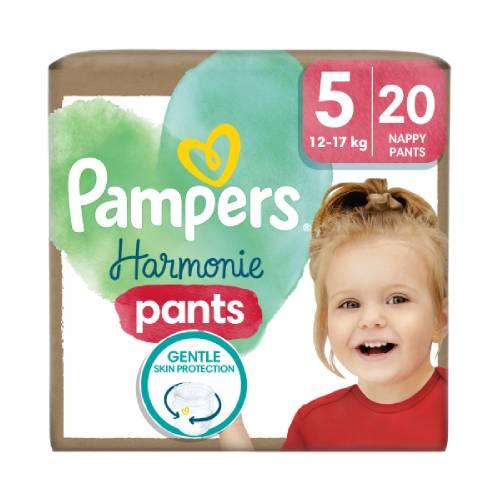 Miniaturka artykułu - Pampers Harmonie Baby Pieluchomajtki rozmiar 5 12kg-17kg, 20 sztuk