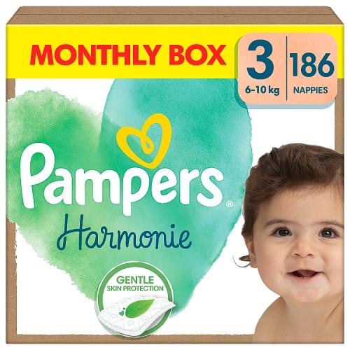 Miniaturka artykułu - Pampers Harmonie Pieluszki rozmiar 3 6-10kg, 186 sztuk