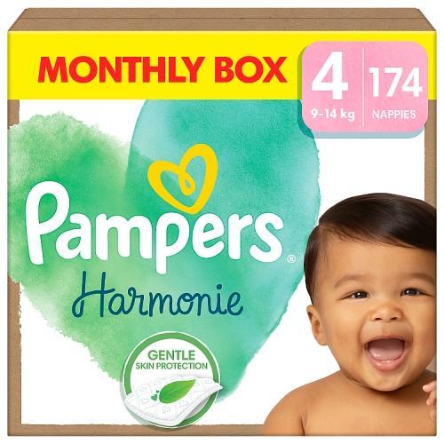 Miniaturka artykułu - Pampers Harmonie Pieluszki rozmiar 4 Maxi 9-14kg, 174szt. USZKODZONE OPAKOWANIE