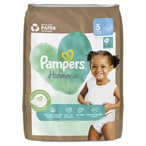 Miniaturka artykułu - Pampers Harmonie Pieluszki rozmiar 5 11-16kg, 21 sztuk