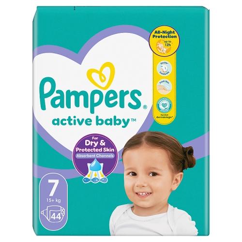 Miniaturka artykułu - Pampers Active Baby 7 Pieluszki 15 kg+, 44 szt.