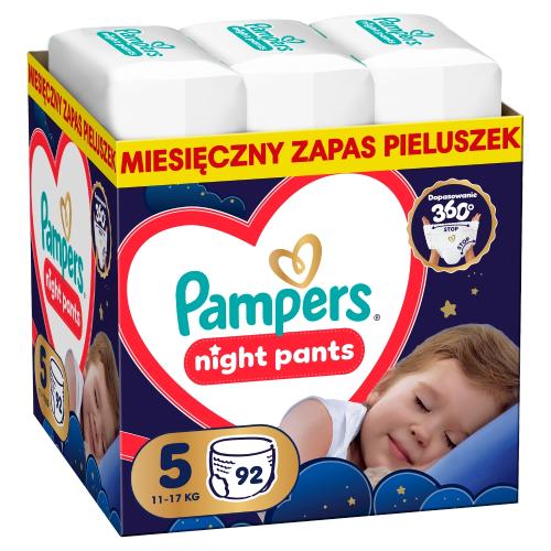Miniaturka artykułu - Pampers Night Pants 5 Pieluchomajtki dla dzieci, 92 szt.