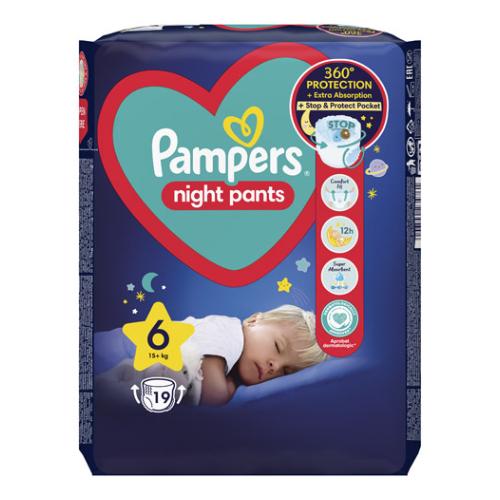 Miniaturka artykułu - Pampers Night Pants 6 15kg+ 19szt.