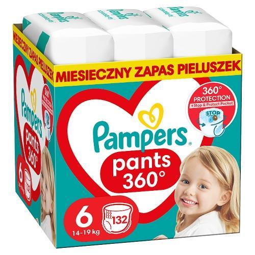 Miniaturka artykułu - Pampers Pants Pieluchomajtki rozmiar 6 15kg+, 132 sztuki USZKODZONE TEKTUROWE OPAKOWANIE