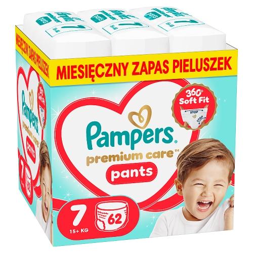 Miniaturka artykułu - Pampers Premium Care Pants 7 Pieluchomajtki dla dzieci, 62 szt.