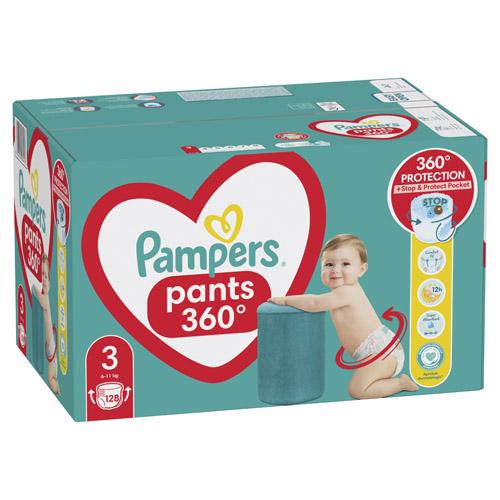 Miniaturka artykułu - Pampers Pieluchomajtki rozmiar 3 6-11kg, 128 sztuk