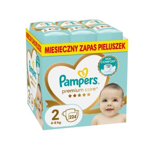 Miniaturka artykułu - Pampers Pieluchy Premium Care 2 Mini, 224szt.