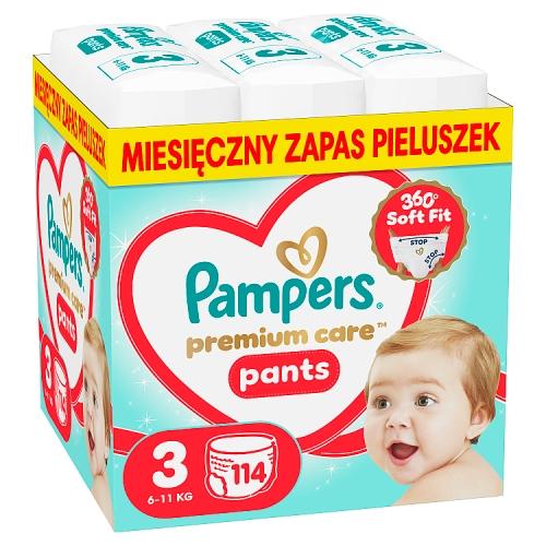 Miniaturka artykułu - Pampers Premium Care Pants 3 Pieluchomajtki dla dzieci, 114 szt.