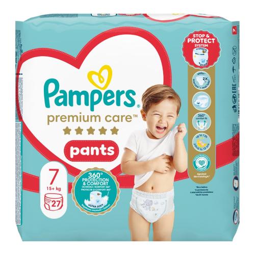 Miniaturka artykułu - Pampers Premium Care Pants 7 Pieluchomajtki 15 kg+, 27 szt.