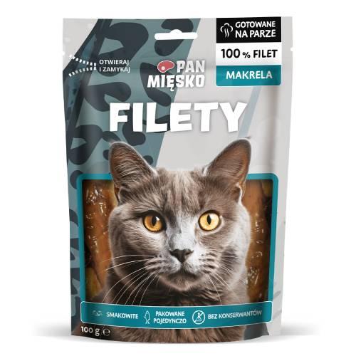 Miniaturka artykułu - Pan Mięsko Filety Makrela Przysmak dla kota (dorosły), 100 g