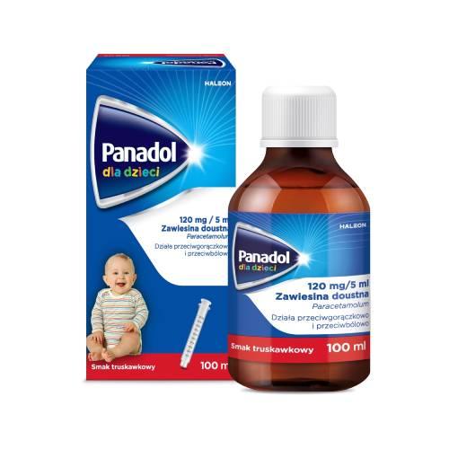Miniaturka artykułu - PANADOL dla dzieci Syrop o smaku truskawkowym 0,12g/5ml - 100 ml (3185)