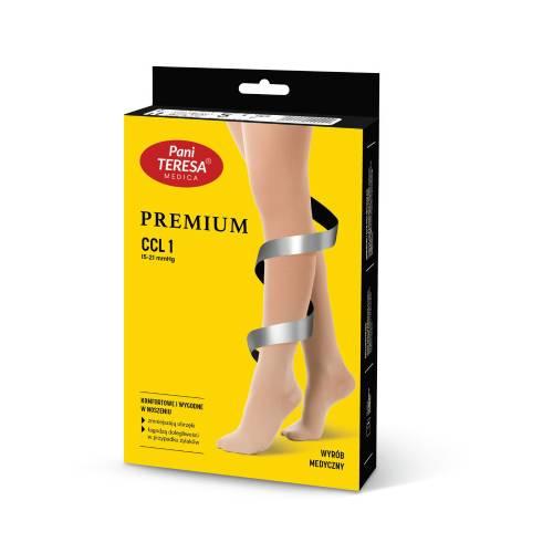 Miniaturka artykułu - PANI TERESA Rajstopy medyczne uciskowe ciążowe PREMIUM, rozmiar V, CCL1 beż