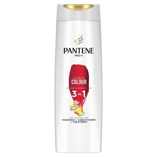 Miniaturka artykułu - PANTENE PRO-V Lively Colour 3w1 Szampon do włos&oacute;w farbowanych, 360ml