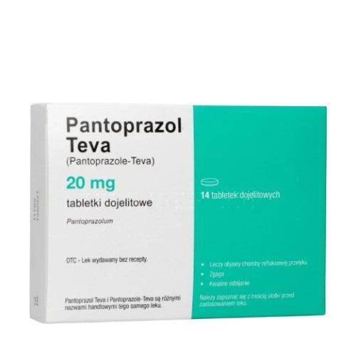 Miniaturka artykułu - Pantoprazol Teva 20 mg, 14 tabletek dojelitowych Inpharm USZKODZONE TEKTUROWE OPAKOWANIE