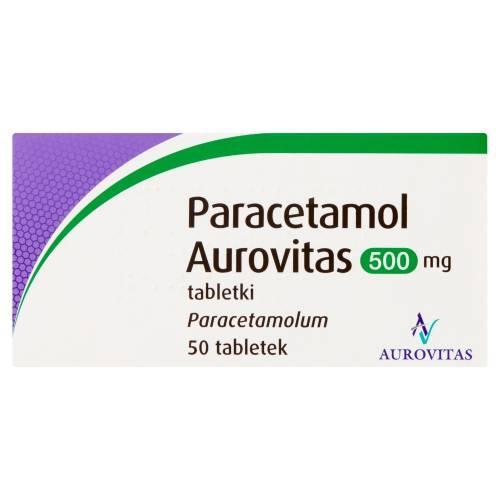 Miniaturka artykułu - Paracetamol Aurovitas 500 mg, 50 tabletek USZKODZONE OPAKOWANIE 