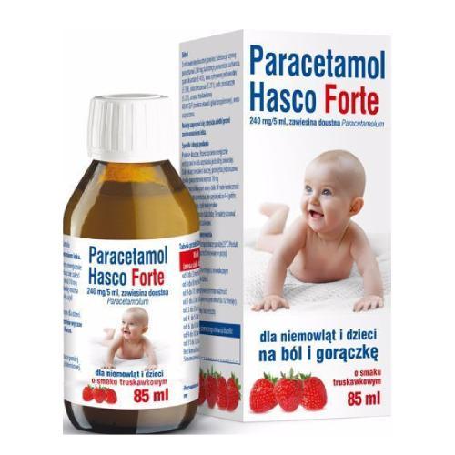 Miniaturka artykułu - Paracetamol Hasco Forte Zawiesina doustna 240mg/ 5ml, 85ml BRAK TEKTUROWEGO OPAKOWANIA