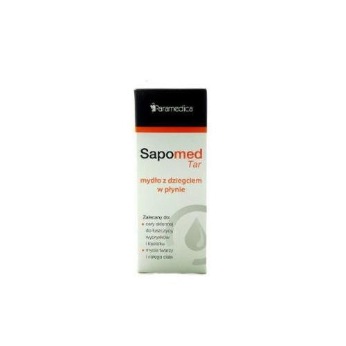 Miniaturka artykułu - PARAMEDICA SAPOMED Mydło z dziegciem w płynie - 150 g