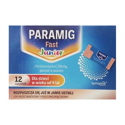Miniaturka artykułu - PARAMIG Fast Junior 250 mg granulat, 12 saszetek