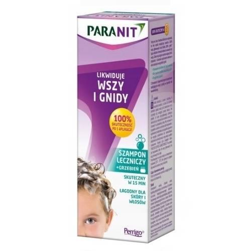 Miniaturka artykułu - PARANIT Szampon leczniczy na wszy, 200ml + grzebień
