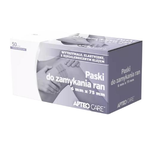 Miniaturka artykułu - APTEO CARE Paski do zamykania ran 6x75 mm, 3 paski