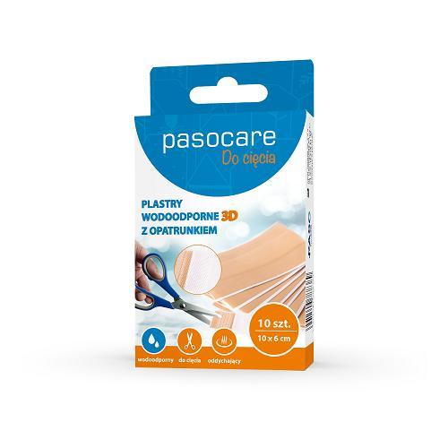 Miniaturka artykułu - PASOCARE PLUS Plaster wodoodporny z opatrunkiem 3D, 10 sztuk (10 cm x 6 cm) USZKODZONE TEKTUROWE OPAKOWANIE