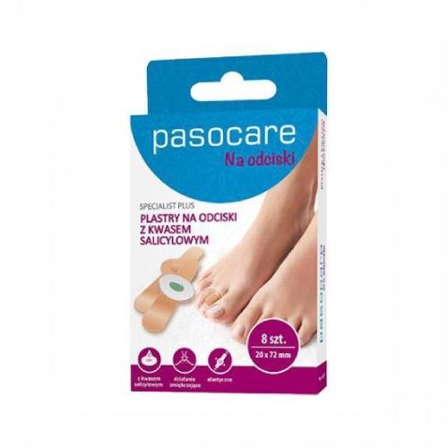 PASOCARE SPECIALIST PLUS Plastry na odciski z kwasem salicylowym, 8 sztuk USZKODZONE TEKTUROWE OPAKOWANIE