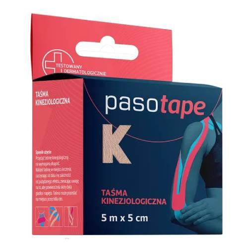 Miniaturka artykułu - Pasotape Taśma kinezjologiczna 5 cm x 5 m beżowa, 1 szt.