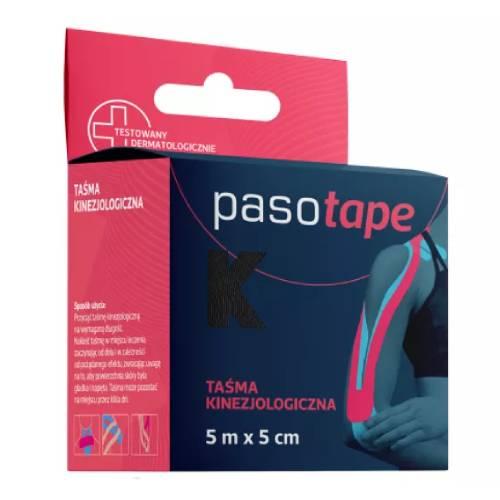 Miniaturka artykułu - PASOTAPE Taśma kinezjologiczna 5cm x 5m czarna, 1 szt.